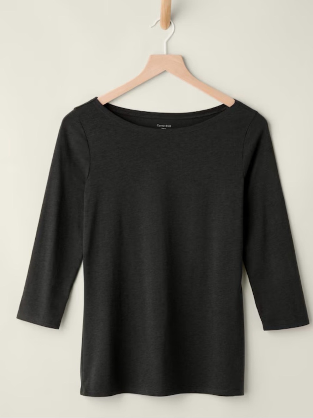 Garnet Hill Essential Three-Quarter-Sleeve Boatneck Tee - 2 Medium - New!